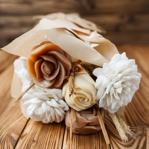 Ročno izdelana naravna mila roža šopek