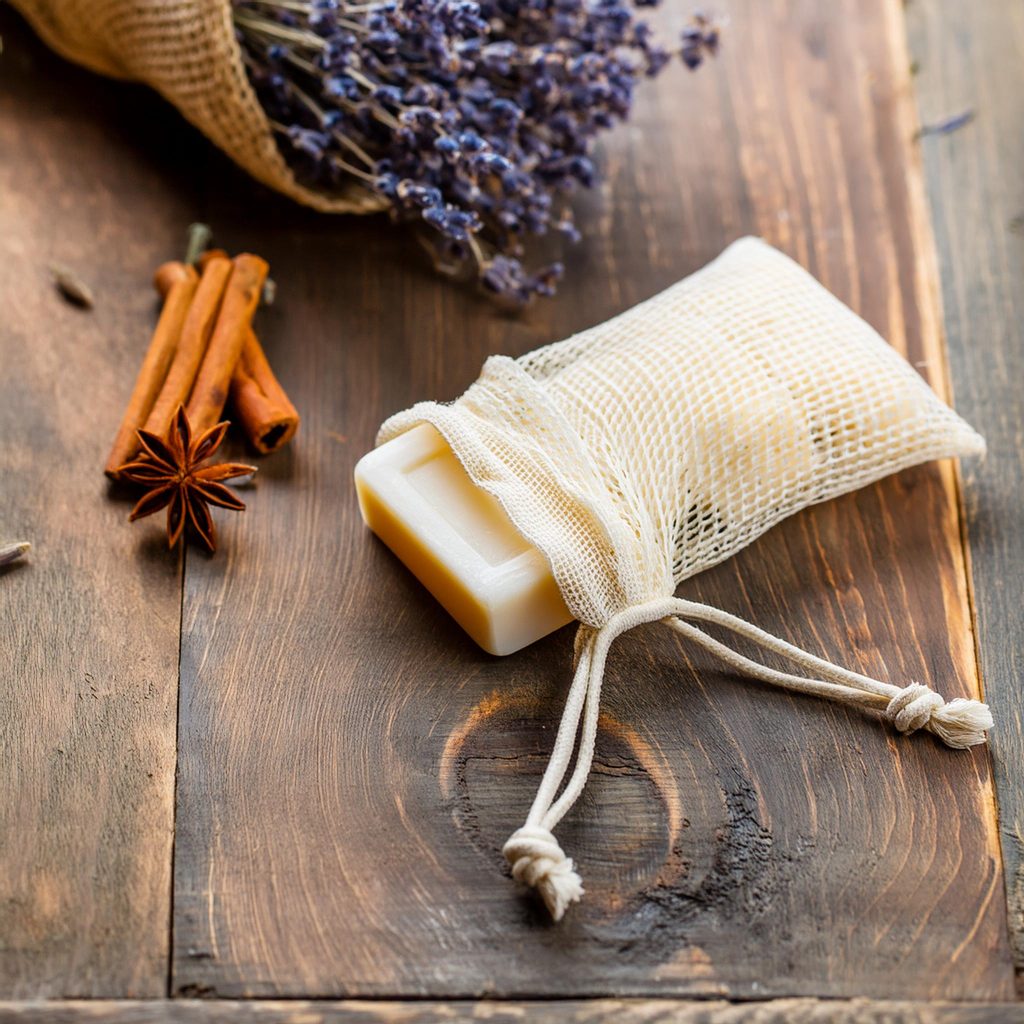 Naravno Milo z vrečko za piling in shranjevanje mila